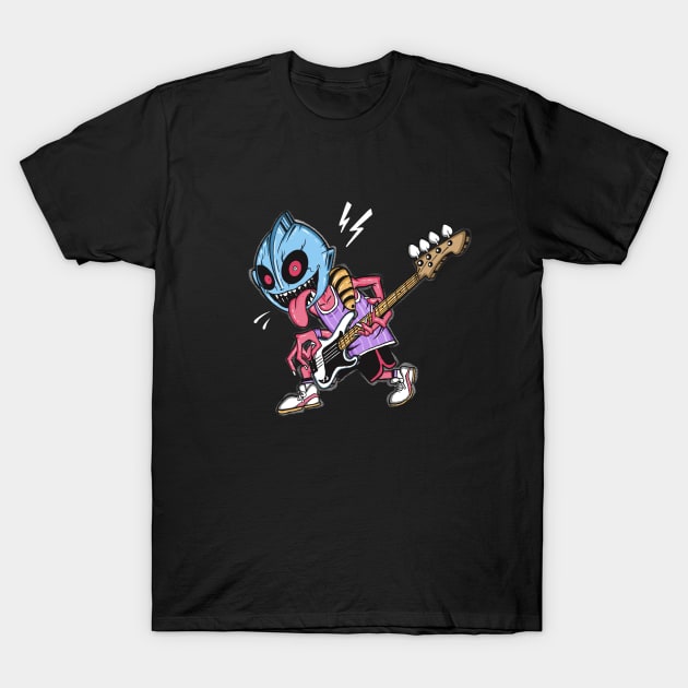 ultra man play bass T-Shirt by Paundra